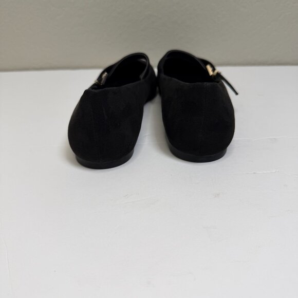 H&M Women's Black Mary Jane Square Toe Ballet Flats With Straps Size 8 - Picture 5 of 10